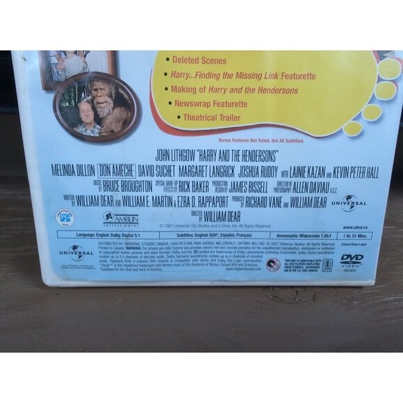 Harry and the Hendersons (DVD, 1987) - Picture 5 of 6